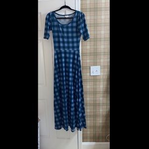 Floor length plaid dress